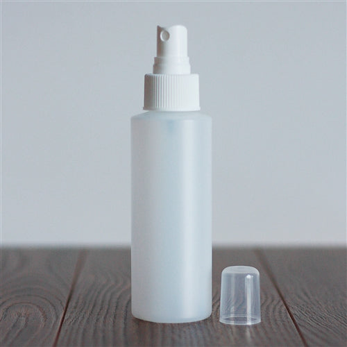 120 ml Natural HDPE Cylinder with 24-410 White Mister